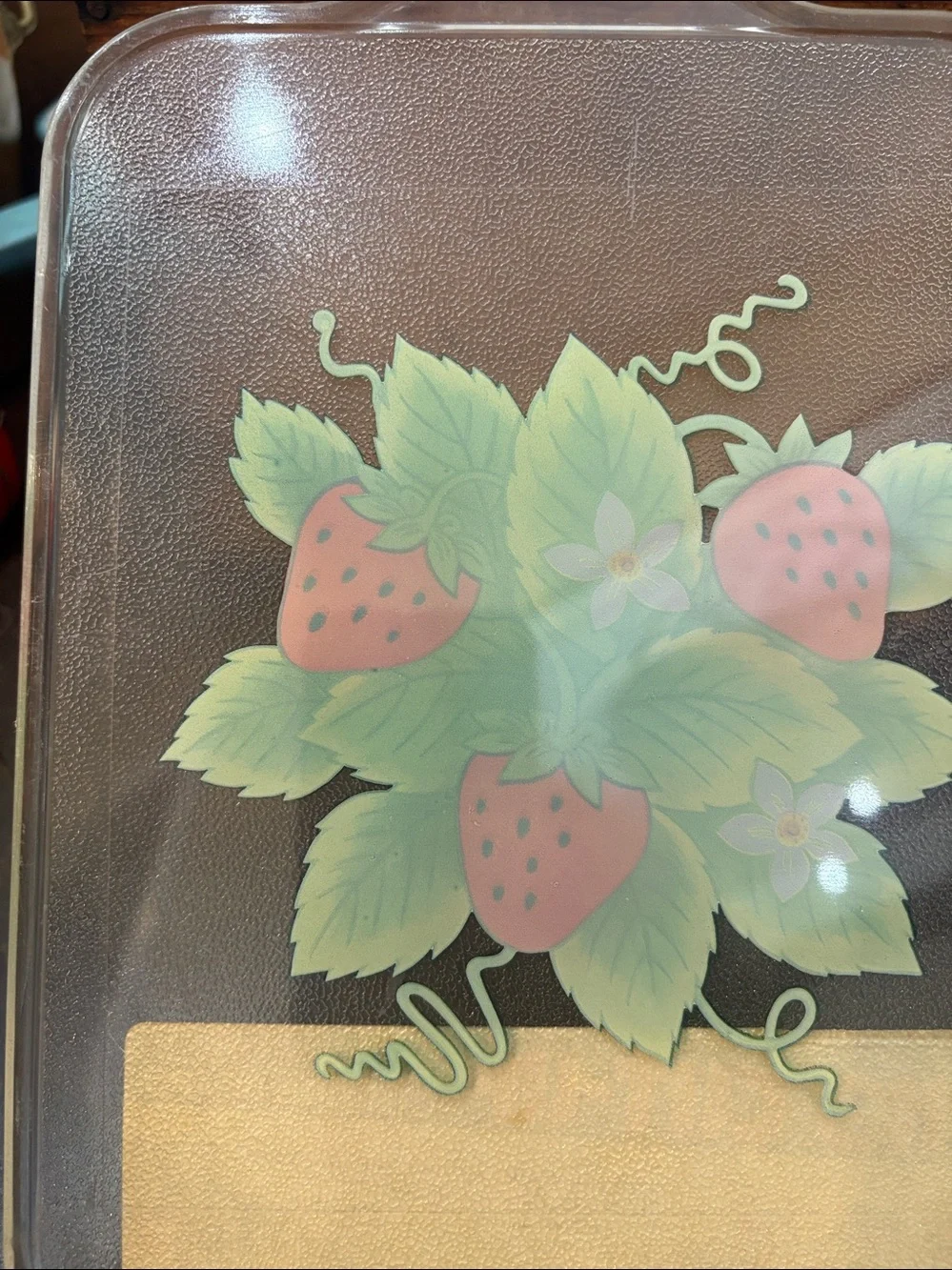 Vintage The Cut-Up Cutting Board with Strawberry Graphic
